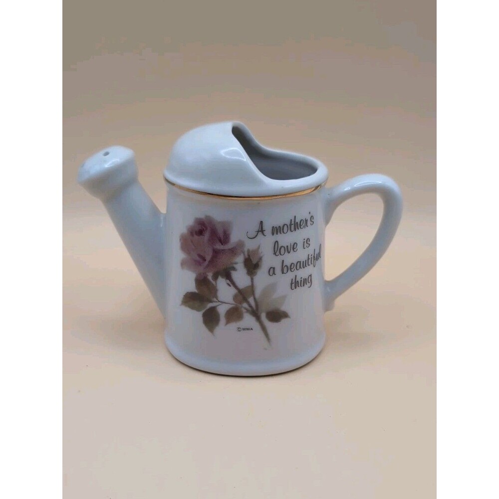 Vintage Designers Collection A Mothers Remembrance Porcelain Watering Can Flower